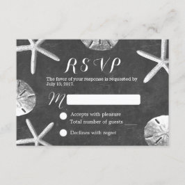 Rustic Chalkboard Beach Wedding RSVP