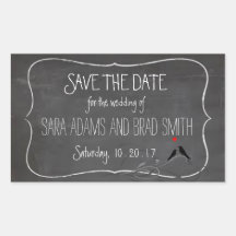 Rustic Chalkboard Lovebird Salve os adesivos de da