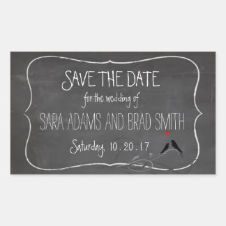 Rustic Chalkboard Lovebird Salve os adesivos de da