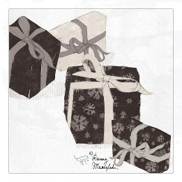 Rustic Charcarbonis & Beige Vintage Snowflake Xmas