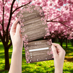 Rustic Cherry Blossom Japonês Flores Madeira Sakur