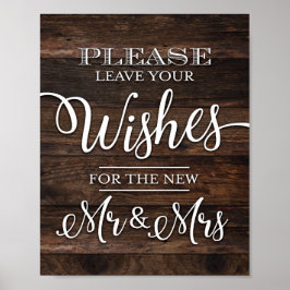 Rustic Chic DESEJA O SR. E A SRA. Sign Impressão