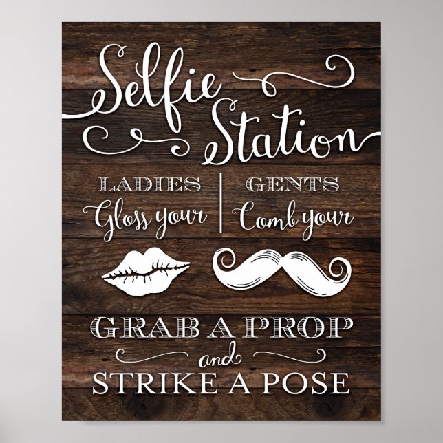 Rustic Chic SELFIE STATION GRAB A Impressão de Sin (Frente)