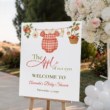 Rustic Clothesline Apple Girl Baby Shower Welcome
