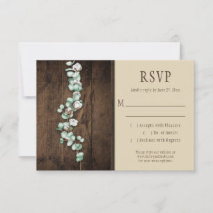 Rustic Cotton Bolls and Eucalyptus Barn Wood RSVP