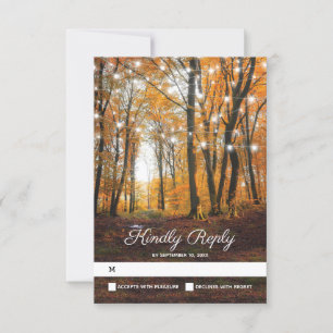 Rustic Country Autumn Fall Woodland Casamento RSVP