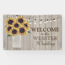 Rustic Country Barn Weding Sunflower Jar