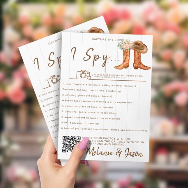 Rustic Country Boots Jogo de Casamento "I Spy" (Criador carregado)