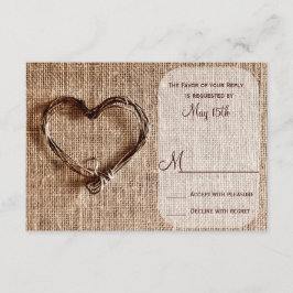 Rustic Country Burlap Twine Hearding RSVP