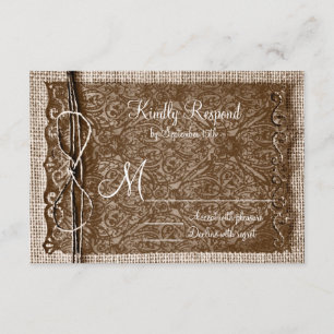 Rustic Country Burlap Twine Scroll Wedll RSVP