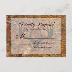 Rustic Country Camo Hunting Antlers Casando RSVP