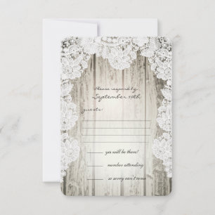 Rustic Country Faux Lace Barnwood Casamento RSVP