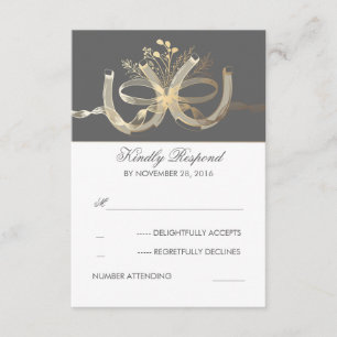 Rustic Country Gilded Horsferes Casamento RSVP