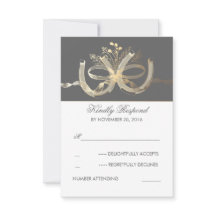 Rustic Country Gilded Horsferes Casamento RSVP
