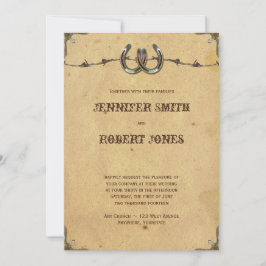 Rustic Country Horsferes Convite Para Casamento