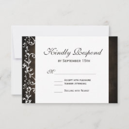 Rustic Country Swirls Brown Weding Cartões RSVP