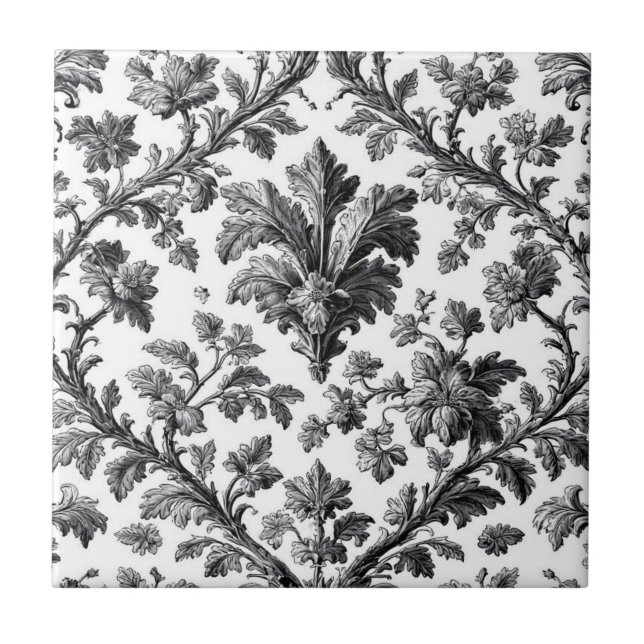 Rustic Countryside Floral Motif Monochrome Elegant (Frente)