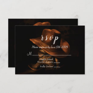 Rustic Cowboy Boots Country Weding RSVP Card