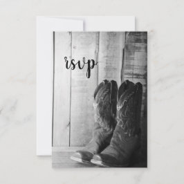 Rustic Cowboy Boots Country Weding RSVP Resposta