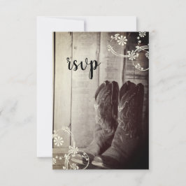Rustic Cowboy Boots Country Western Weding RSVP