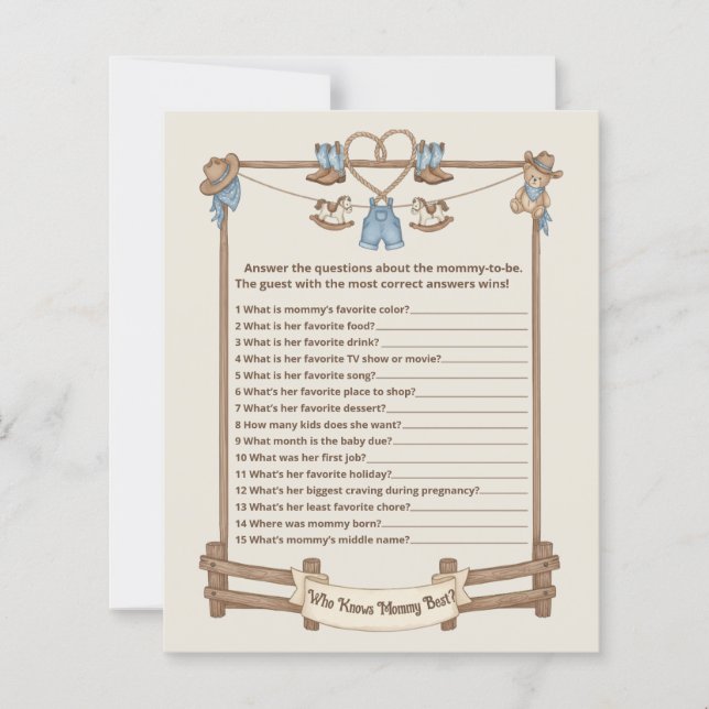 Rustic Cowboy Que Conhece A Melhor Placa De Jogo D (Frente)