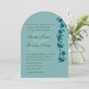 Rustic Die Cut Aqua Blue Heart Convite de Casament