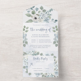 Rustic Dusty Blue Floral | Casamento por Aquarela