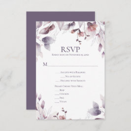 Rustic Dusty Purple Mauve Rosa Floral RSVP