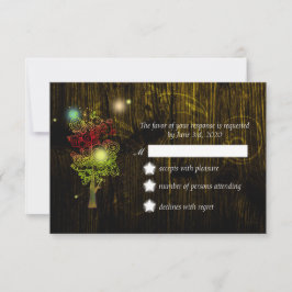Rustic Elegance Mocha Brown Country Weding RSVP
