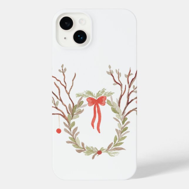Rustic Elegant watercolor Xmas phone case (Verso)