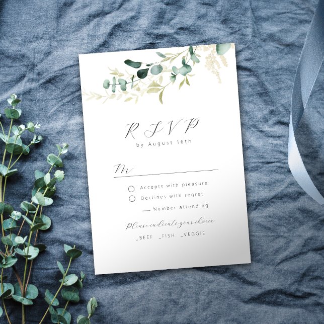 Rustic eucaliptus greenery boho casamento RSVP (Criador carregado)