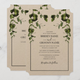 Rustic Eucalyptus Deixa Convites De Casamento