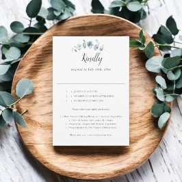 Rustic Eucalyptus Script Wedding RSVP