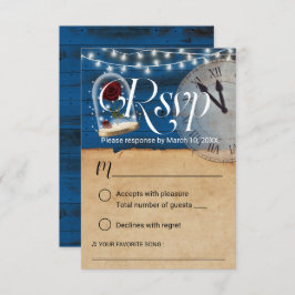 Rustic Fairytale Marinho Blue Barn Weding RSVP