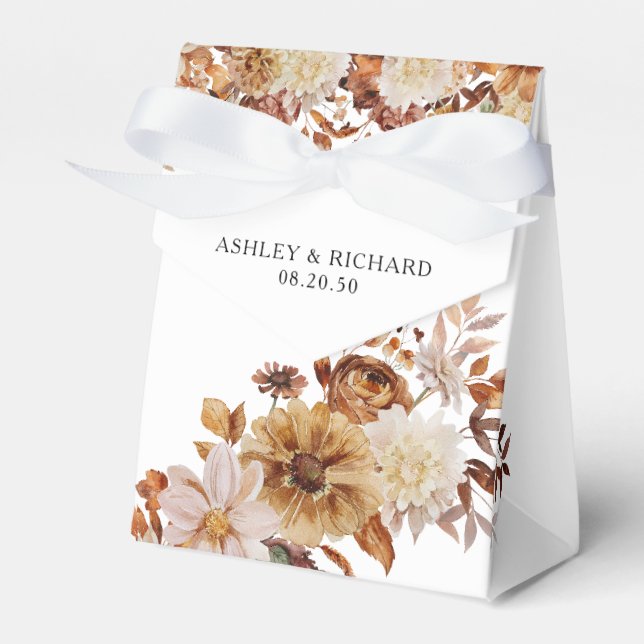 Rustic Fall Deixa A Caixa De Favor De Casamento (Frente)