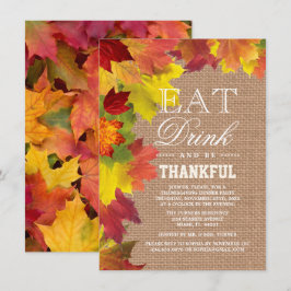 Rustic Fall Deixa Burlap, Ação de Graças Convite