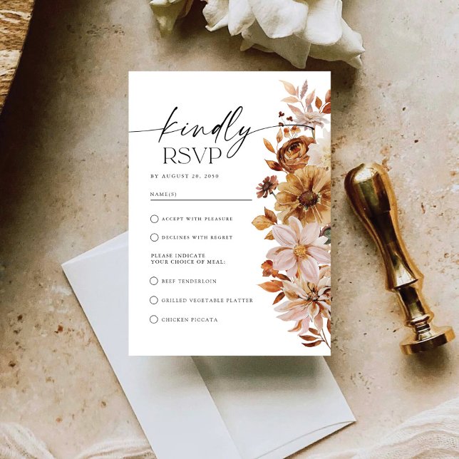 Rustic Fall Deixa Cartão RSVP De Casamento (Criador carregado)