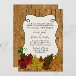 Rustic Fall Deixa Convite De Casamento