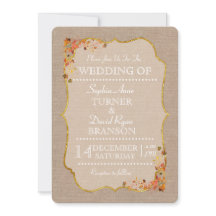 Rustic Fall Deixa Linen Canvas Casamento Convite
