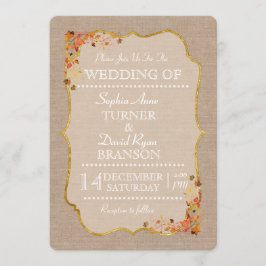 Rustic Fall Deixa Linen Canvas Casamento Convite