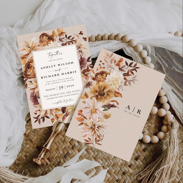Rustic Fall Deixa O Convite De Casamento (Criador carregado)