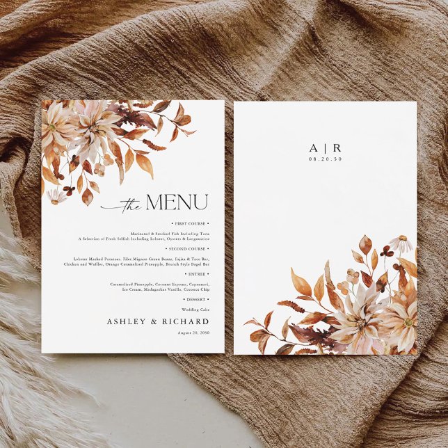 Rustic Fall Deixa O Menu Plano De Casamento (Criador carregado)