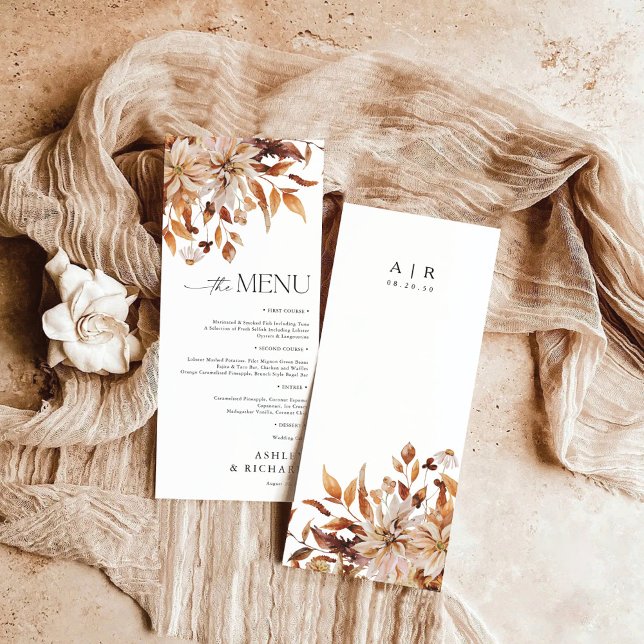 Rustic Fall Deixa O Menu Plano De Casamento (Criador carregado)