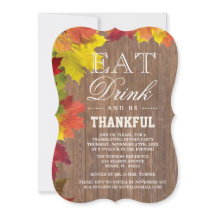 Rustic Fall Old Wood Barn Convite para Ação de Gra