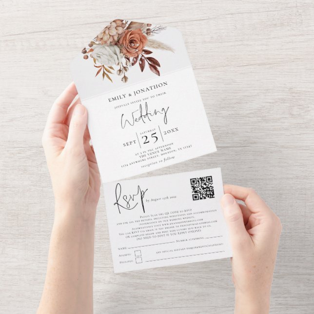 Rustic Fall Terracotta Rust Florals (Aba destacável)