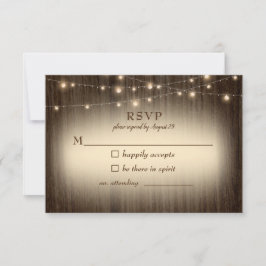 Rustic Farmhouse Twinkling Lights Casamento RSVP