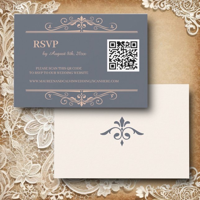 Rustic Filigree, RSVP QR Code (Criador carregado)
