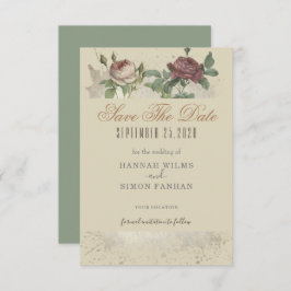 Rustic Floral Burgundy Marsala Salva O Cartão De D