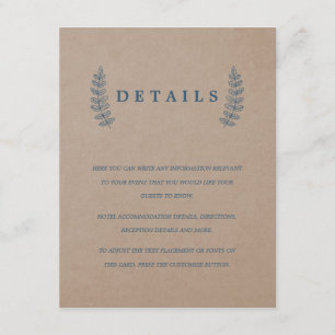 Rustic Floral   Cartão Faux Kraft Pormenorizado pa