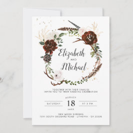 Rustic Floral | Convite Para Casamento Botânico De